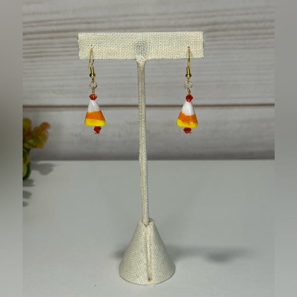Handmade Candy Corn Earrings - Picture 5 of 8